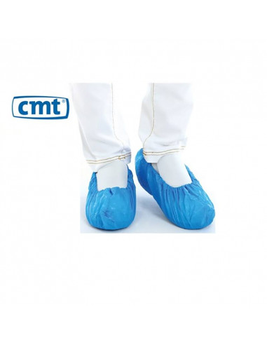 CMT CPE Schoenovertrek Blauw 360x150mm 40micron Geruwd 100 stuks