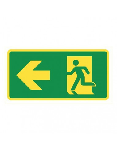 Emergency exit left pvc photolum self-adhesive 300x150mm