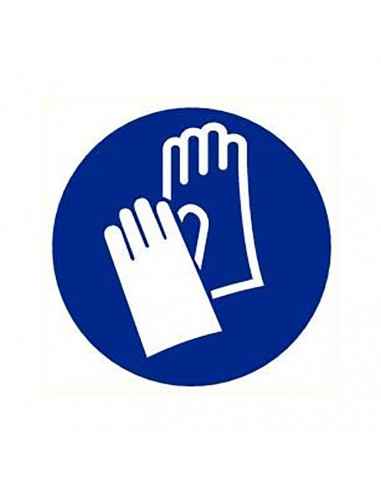 Safety gloves mandatory Hard Plate Round 20 cm