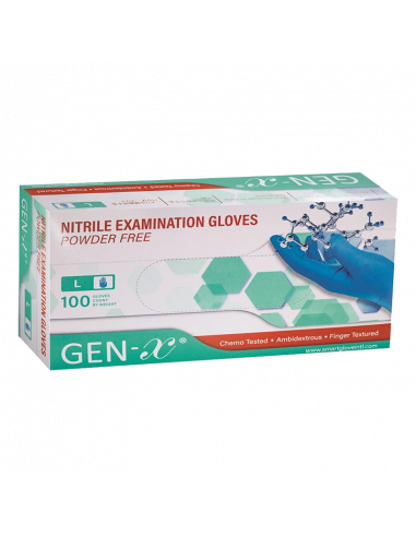 Gen-X Guanti in Nitrile Senza Polvere Blu 100 pz