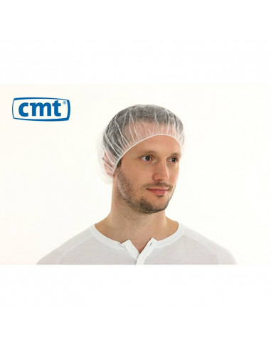 CMT PP Vlies Haarnetz, weiß, 50 cm Schaumkappe 1000 Stk