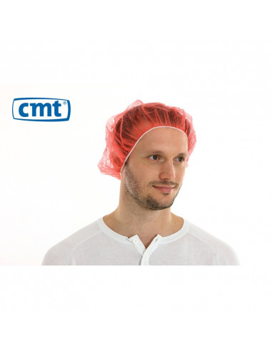 CMT PP non woven hair net, red, 50 cm bouffant cap 1000 pcs