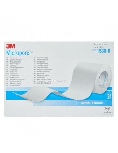 3M Micropore Klebepflaster 1,3 cm x 9,1 m 24 Stück