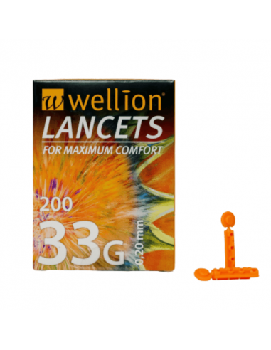 Lancete Wellion 33G 200 kosov