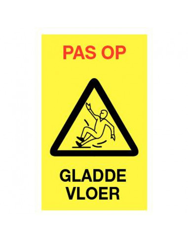 Baken geel pas op, gladde vloer recto/verso -