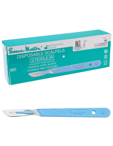 Swann Morton Nr. 21 Scalpel Steriel incl. handvat 10 stuks