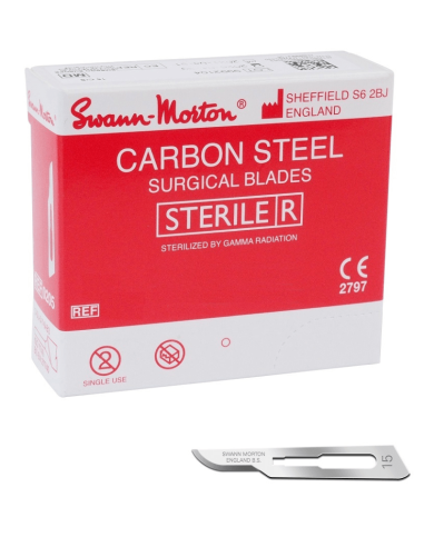 Swann Morton Carbon Nr. 15 steriele mesjes 100 stuks