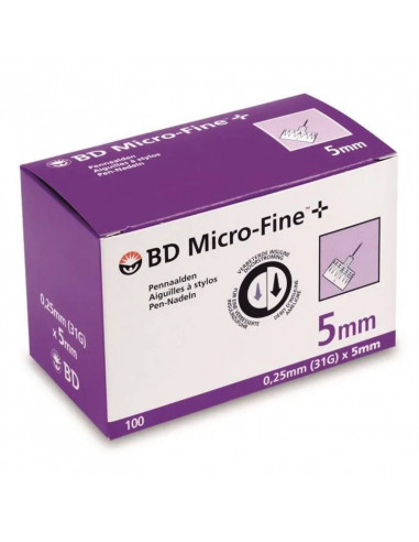 Aghi per penna a parete sottile BD Microfine+ 5mm 100 pezzi