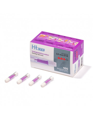 HT One Safety Lancets 2.2 mm 100 Pieces